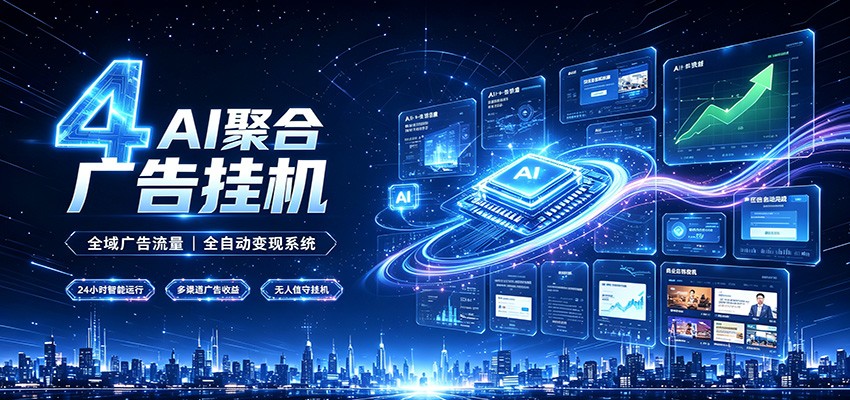 全域广告流量聚合,AI无人挂机稳赚佣金,打造长期稳定被动收入副业-亿起创业网-副业兼职月入过万-自媒体、引流推广、网赚项目、短视频、技术教程等创业项目资源