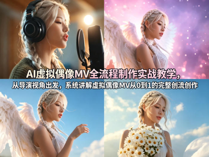 AI虚拟偶像MV全流程制作实战教学,从导演视角出发,系统讲解虚拟偶像MV从0到1的完整创作流程-亿起创业网-副业兼职月入过万-自媒体、引流推广、网赚项目、短视频、技术教程等创业项目资源
