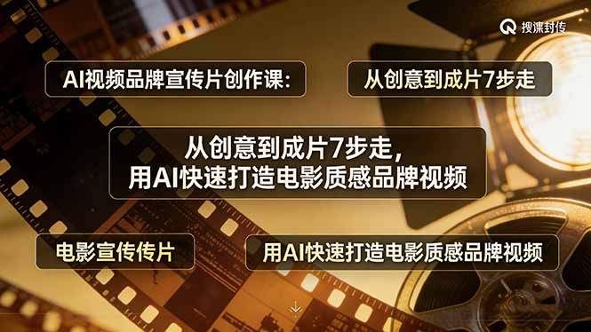 AI视频品牌宣传片创作课：从创意到成片7步走，用AI快速打造电影质感品牌视频-亿佰盟网