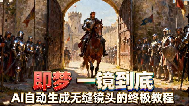 即梦AI一镜到底终极教程，智能补帧+运镜技巧，AI自动生成无缝丝滑长镜头高效出片-亿起创业网-副业兼职月入过万-自媒体、引流推广、网赚项目、短视频、技术教程等创业项目资源