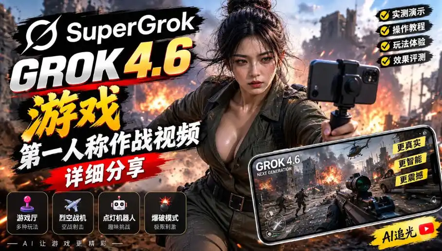 Grok 4.6也能做游戏？第一人称作战视频实测｜玩法详细讲解-亿起创业网-副业兼职月入过万-自媒体、引流推广、网赚项目、短视频、技术教程等创业项目资源