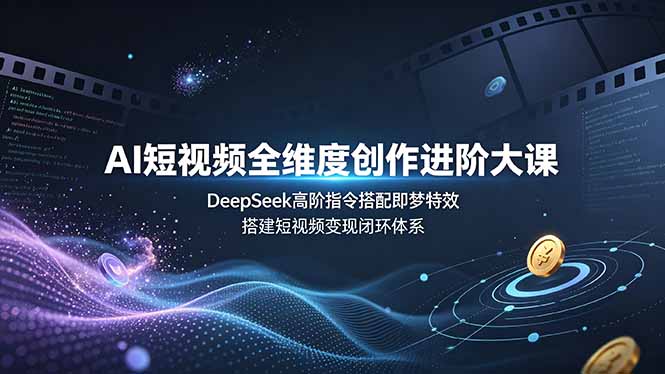 AI短视频全维度创作进阶大课，DeepSeek高阶指令搭配即梦特效，搭建短视频变现闭环体系-亿起创业网-副业兼职月入过万-自媒体、引流推广、网赚项目、短视频、技术教程等创业项目资源