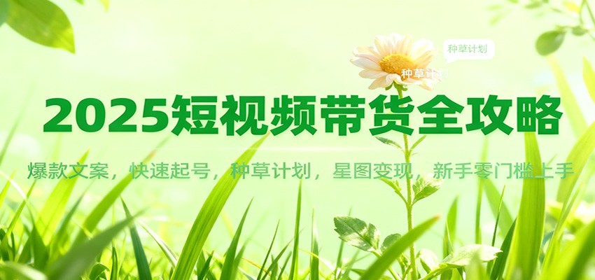 2025短视频带货全攻略:爆款文案,快速起号,种草计划,星图变现,新手零门槛上手-亿佰盟网