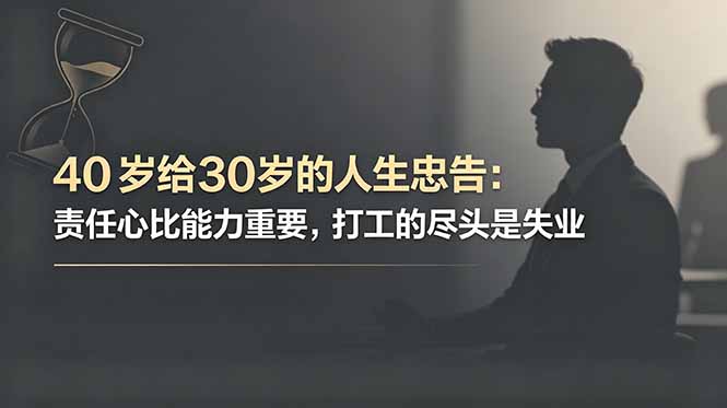 付费文章：40岁给30岁的人生忠告：责任心比能力重要，打工的尽头是失业-亿起创业网-副业兼职月入过万-自媒体、引流推广、网赚项目、短视频、技术教程等创业项目资源