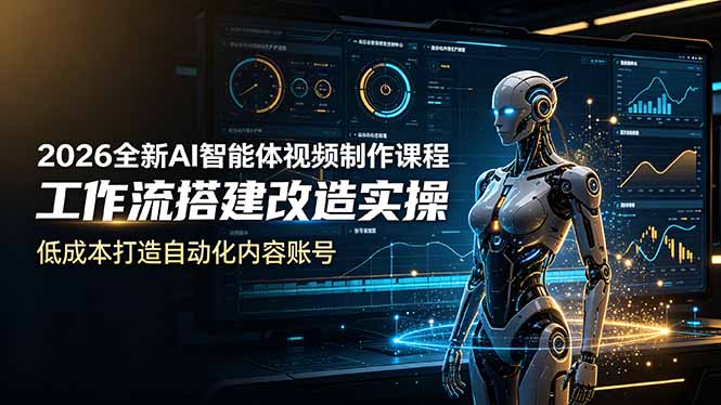 2026全新AI Codex智能体视频制作课程，工作流搭建改造实操，低成本打造自动化内容账号-亿起创业网-副业兼职月入过万-自媒体、引流推广、网赚项目、短视频、技术教程等创业项目资源
