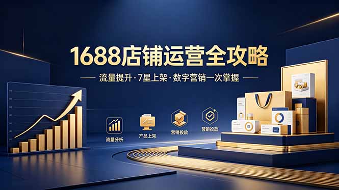 1688店铺没流量？产品上架不到7星？数字营销不会投？全套运营技能一次学(更新6月-亿起创业网-副业兼职月入过万-自媒体、引流推广、网赚项目、短视频、技术教程等创业项目资源