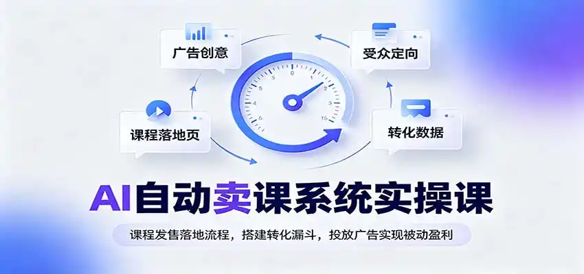 AI自动卖课系统实操课：课程发售落地流程，搭建转化漏斗，投放广告实现被动盈利-亿起创业网-副业兼职月入过万-自媒体、引流推广、网赚项目、短视频、技术教程等创业项目资源