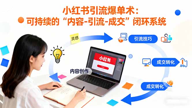 小红书引流爆单术：构建一套低成本 可持续的“内容-引流-成交”闭环系统-亿佰盟网