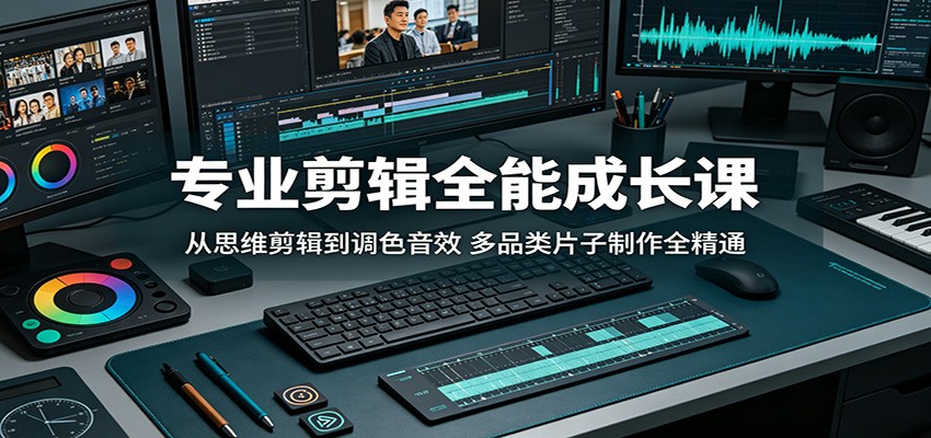 专业剪辑全能成长课：从思维剪辑到调色音效，多品类片子制作全精通-亿起创业网-副业兼职月入过万-自媒体、引流推广、网赚项目、短视频、技术教程等创业项目资源