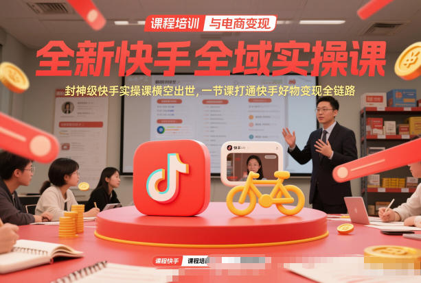 全新快手全域实操课，封神级快手实操课横空出世，一节课打通快手好物变现全链路-亿佰盟网