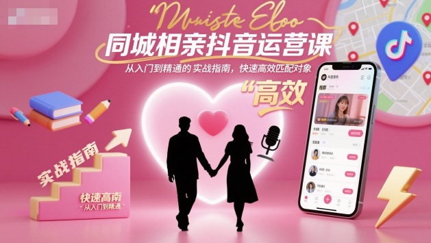 同城相亲抖音运营课，从入门到精通的实战指南，快速高效匹配对象-亿佰盟网