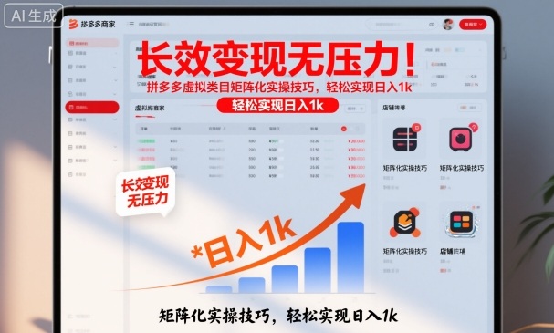 长效变现无压力！拼多多虚拟类目矩阵化实操技巧，轻松实现日入1k【揭秘】-亿佰盟网