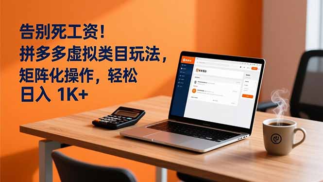 告别死工资！拼多多虚拟类目玩法，矩阵化操作，轻松日入 1K+-亿佰盟网
