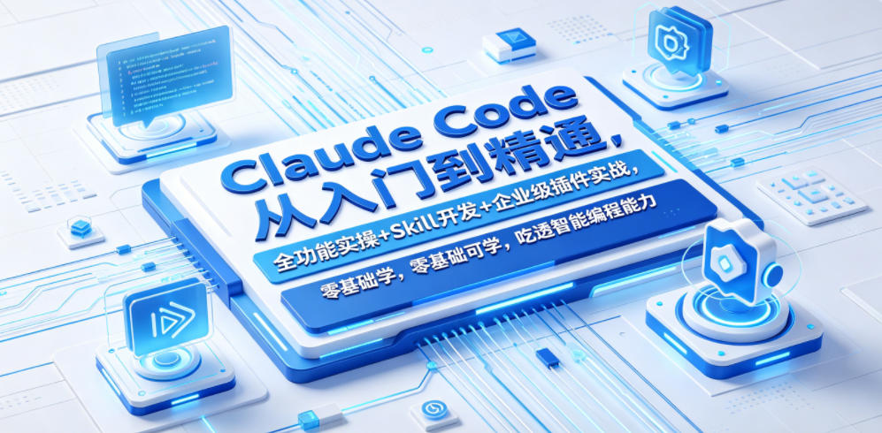 Claude Code从入门到精通，全功能实操+Skill开发+企业级插件实战，零基础可学，吃透智能编程全能力-亿起创业网-副业兼职月入过万-自媒体、引流推广、网赚项目、短视频、技术教程等创业项目资源