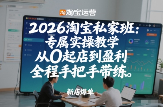 2026淘宝私家班：专属实操教学，从0起店到盈利，全程手把手带练(更新26年3月)-亿佰盟网