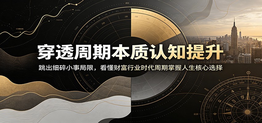 穿透周期本质认知提升：跳出细碎小事局限，看懂财富行业时代周期掌握人生核心选择-亿起创业网-副业兼职月入过万-自媒体、引流推广、网赚项目、短视频、技术教程等创业项目资源