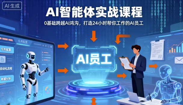 Ai智能体实战课程，0基础跨越Ai鸿沟，打造24小时帮你工作的Ai员工，打破常规，以实战定义Ai-亿佰盟网