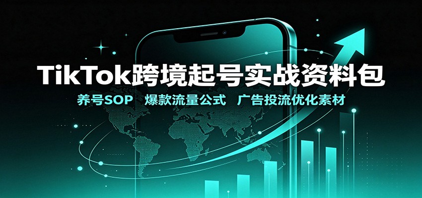 TikTok跨境起号实战资料包：养号SOP，爆款流量公式，广告投流优化素材-亿起创业网-副业兼职月入过万-自媒体、引流推广、网赚项目、短视频、技术教程等创业项目资源