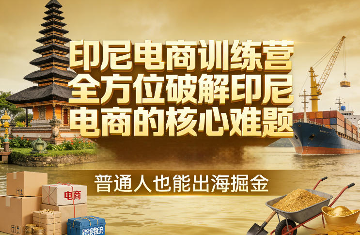 印尼电商训练营，全方位破解印尼电商的核心难题，普通人也能出海掘金-亿佰盟网
