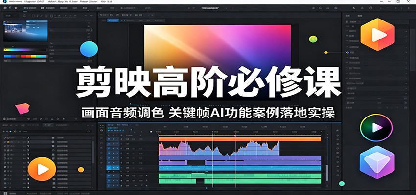 剪映高阶必修课：画面音频调色，关键帧AI功能案例落地实操-亿起创业网-副业兼职月入过万-自媒体、引流推广、网赚项目、短视频、技术教程等创业项目资源