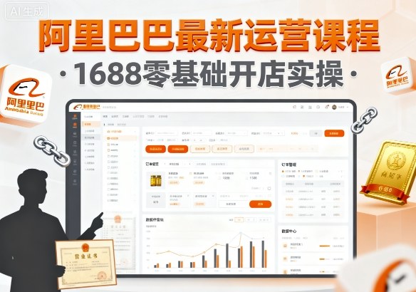 阿里巴巴最新运营课程，1688零基础开店实操-亿佰盟网