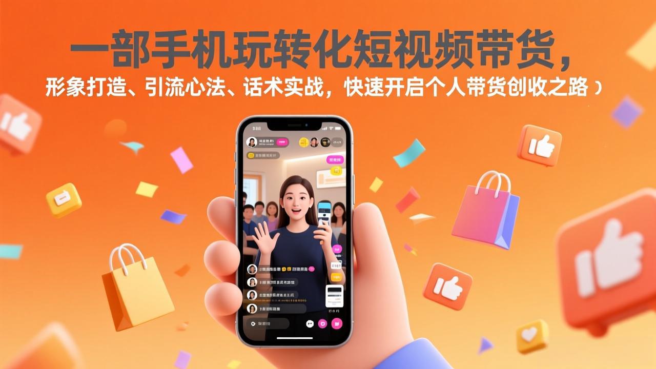 一部手机玩转化短视频带货，形象打造、引流心法、话术实战，快速开启个人带货创收之路-亿佰盟网