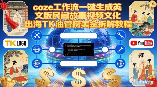Coze扣子工作流一键生成英文版民间故事视频，文化出海TK油管捞美金拆解教程-亿佰盟网