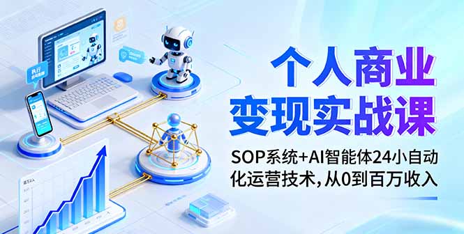 个人商业变现实战课:SOP系统+AI智能体24小自动化运营技术,从0到百万收入-亿佰盟网