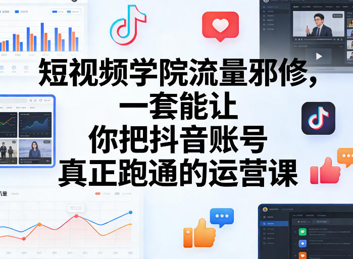 短视频学院流量邪修，一套能让你把抖音账号真正跑通的运营课-亿佰盟网