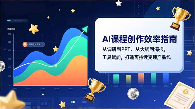 AI课程创作效率指南，从调研到PPT、从大纲到海报，工具赋能，打造可持续变现产品线-亿佰盟网