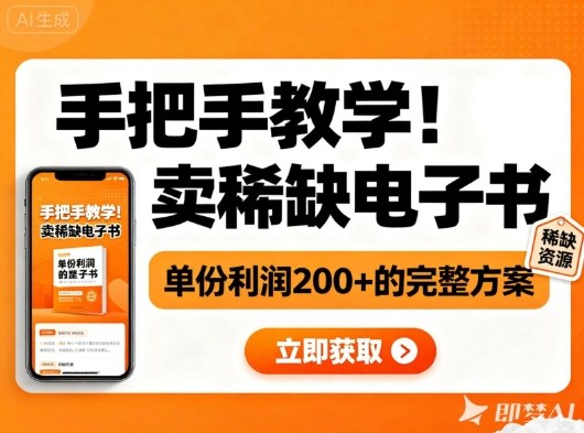 手把手教学！在小红书卖稀缺电子书，单份利润2张+的完整方案-亿佰盟网
