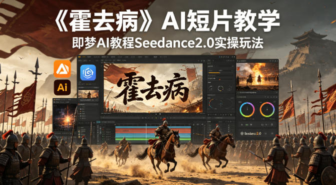 《霍去病》AI短片教学，即梦AI教程Seedance2.0实操玩法-亿起创业网-副业兼职月入过万-自媒体、引流推广、网赚项目、短视频、技术教程等创业项目资源