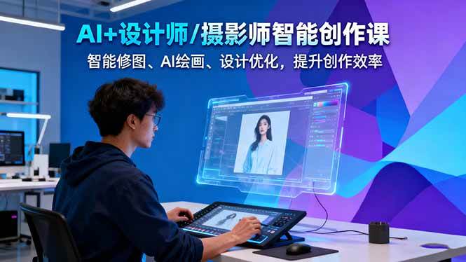 AI+设计师/摄影师智能创作课:智能修图、AI绘画、设计优化,提升创作效率-亿佰盟网