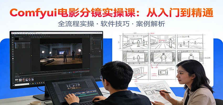 ComfyUI电影分镜实操课：分镜一致性，全流程AI视频制作，零基础也能做专业分镜-亿佰盟网