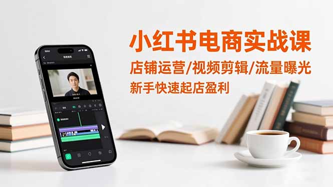 小红书电商实战课：店铺运营/视频剪辑/流量曝光，新手快速起店盈利-亿佰盟网