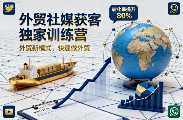 外贸社媒获客独家训练营，外贸新模式，快速做外贸(更新26年3月)-亿起创业网-副业兼职月入过万-自媒体、引流推广、网赚项目、短视频、技术教程等创业项目资源