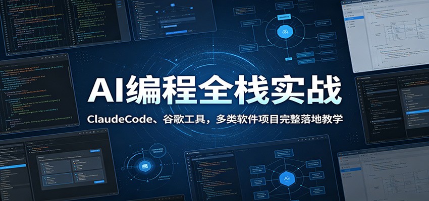AI编程全栈实战：ClaudeCode、谷歌工具，多类软件项目完整落地教学-亿起创业网-副业兼职月入过万-自媒体、引流推广、网赚项目、短视频、技术教程等创业项目资源