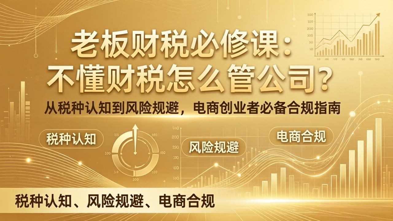 老板财税必修课：不懂财税怎么管公司？从税种认知到风险规避，电商创业者必备合规指南-亿佰盟网