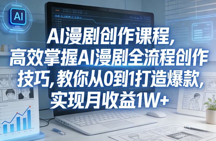 某社群AI漫剧创作课程，高效掌握AI漫剧全流程创作技巧，教你从0到1打造爆款，实现月收益1W+-亿佰盟网
