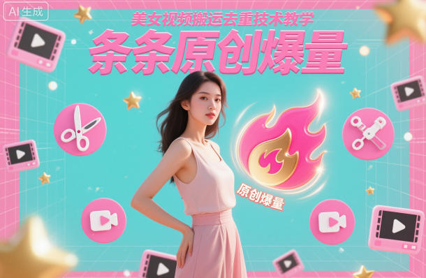 美女视频搬运去重技术教学,条条原创爆量