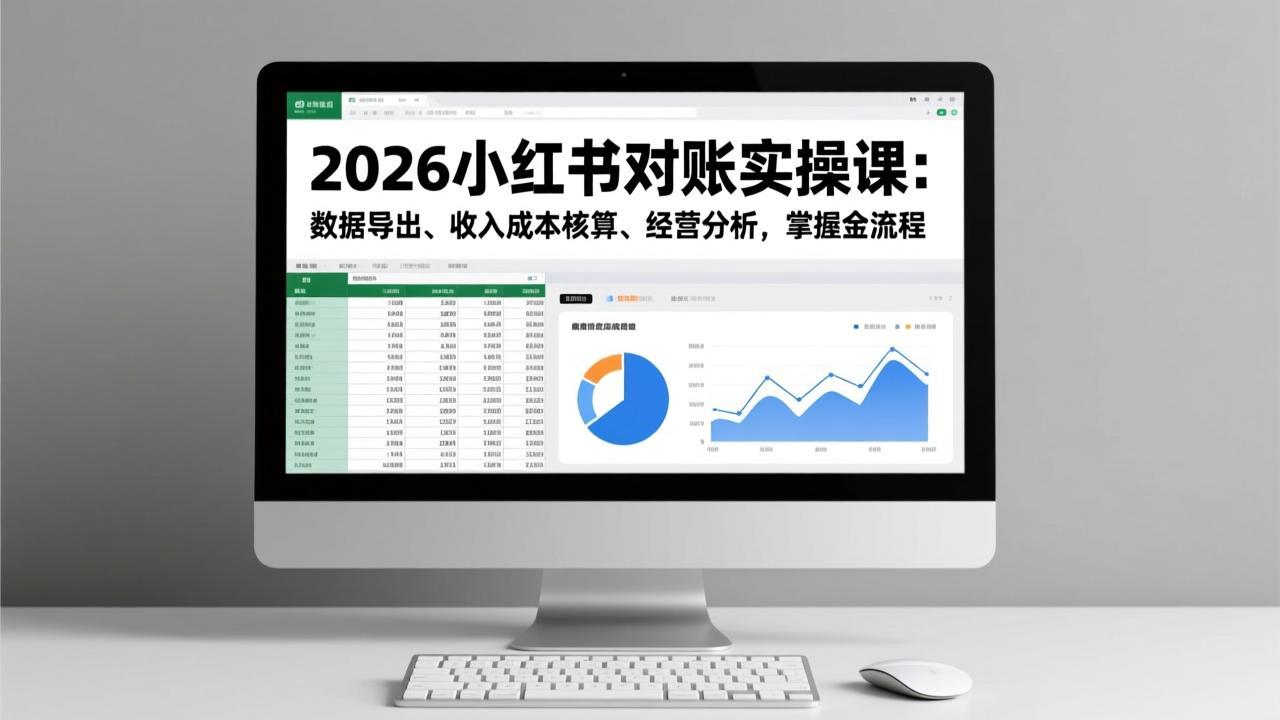 2026小红书对账实操课：数据导出、收入成本核算、经营分析，掌握全流程-亿佰盟网