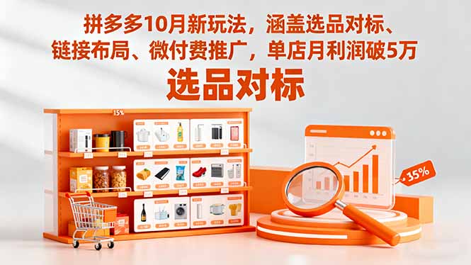 拼多多10月新玩法，涵盖选品对标、链接布局、微付费推广，单店月利润破5万-亿佰盟网