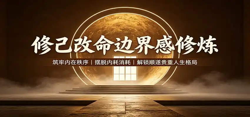 修己改命边界感修炼：筑牢内在秩序，摆脱内耗消耗，解锁顺遂贵重人生格局-亿起创业网-副业兼职月入过万-自媒体、引流推广、网赚项目、短视频、技术教程等创业项目资源