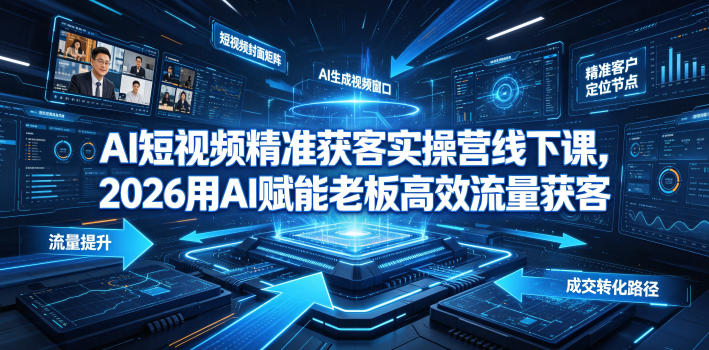 AI短视频精准获客实操营6月10-14号线下课，2026用AI赋能老板高效流量获客-亿起创业网-副业兼职月入过万-自媒体、引流推广、网赚项目、短视频、技术教程等创业项目资源