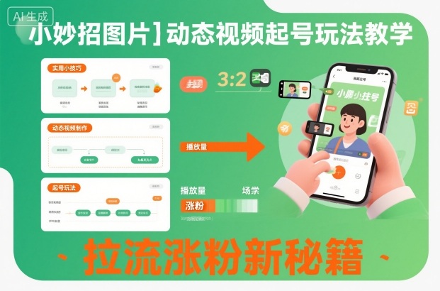 小妙招图片＋动态视频起号玩法教学，拉流涨粉新秘籍-亿佰盟网