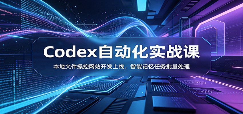 Codex自动化实战课：本地文件操控网站开发上线，智能记忆任务批量处理-亿起创业网-副业兼职月入过万-自媒体、引流推广、网赚项目、短视频、技术教程等创业项目资源