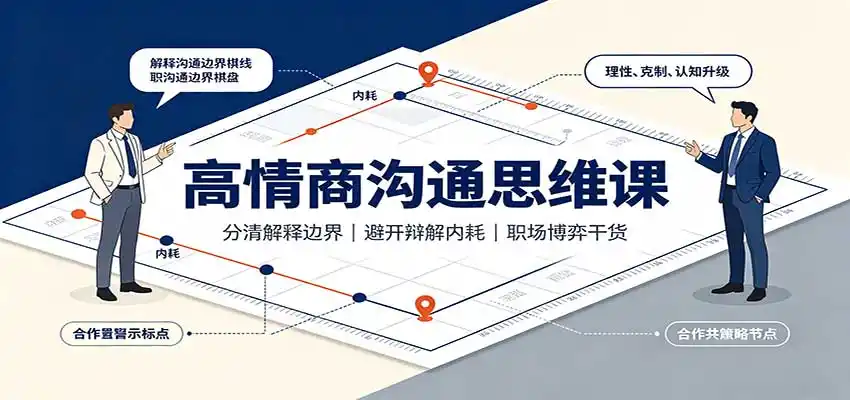 高情商沟通思维课：分清解释边界，避开辩解内耗，职场博弈干货-亿起创业网-副业兼职月入过万-自媒体、引流推广、网赚项目、短视频、技术教程等创业项目资源