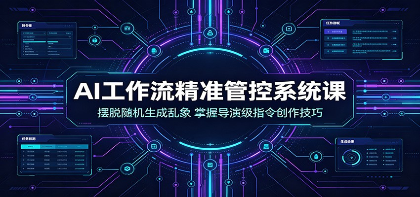 AI工作流精准管控系统课：摆脱随机生成乱象，掌握导演级指令创作技巧-亿起创业网-副业兼职月入过万-自媒体、引流推广、网赚项目、短视频、技术教程等创业项目资源