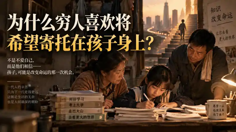 某社群精品文章：为什么穷人喜欢将希望寄托在孩子身上？-亿起创业网-副业兼职月入过万-自媒体、引流推广、网赚项目、短视频、技术教程等创业项目资源