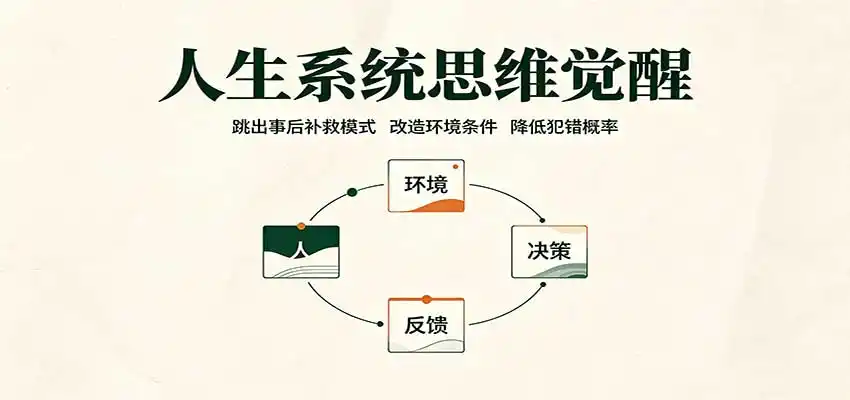 人生系统思维觉醒：跳出事后补救模式，改造环境条件，降低犯错概率-亿起创业网-副业兼职月入过万-自媒体、引流推广、网赚项目、短视频、技术教程等创业项目资源